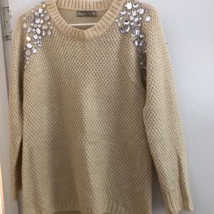 Studded knit sweater